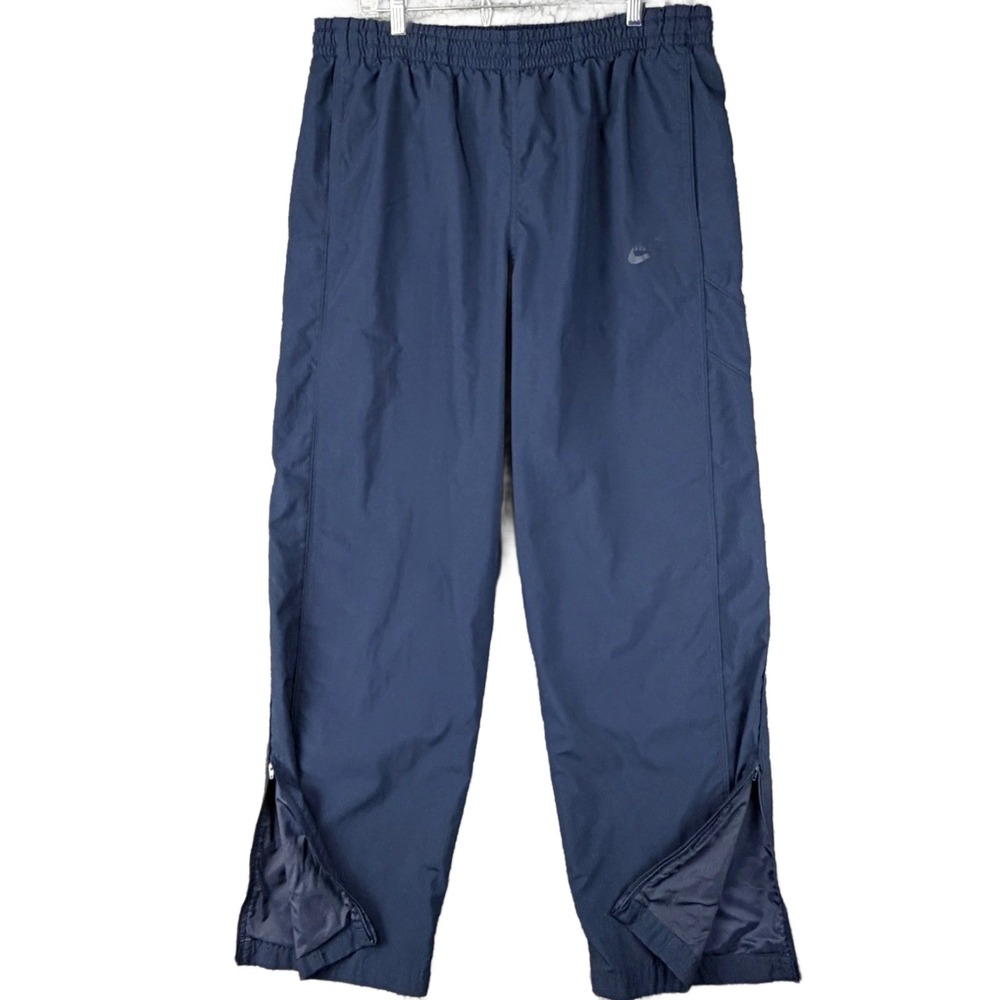Vtg Nike Blue Sportswear Track Pants Men's XL Y2K Joggers Mesh Lining Ankle Zip